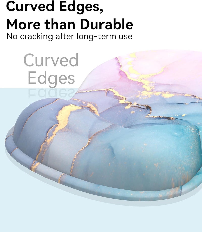 eulps Mouse Pad with Gel Wrist Rest, Ergonomic Comfortable Computer Wrist Support for Laptop, Pain Relief Mousepad with Non-Slip PU Base for Office & Home (Marble) - Image 5